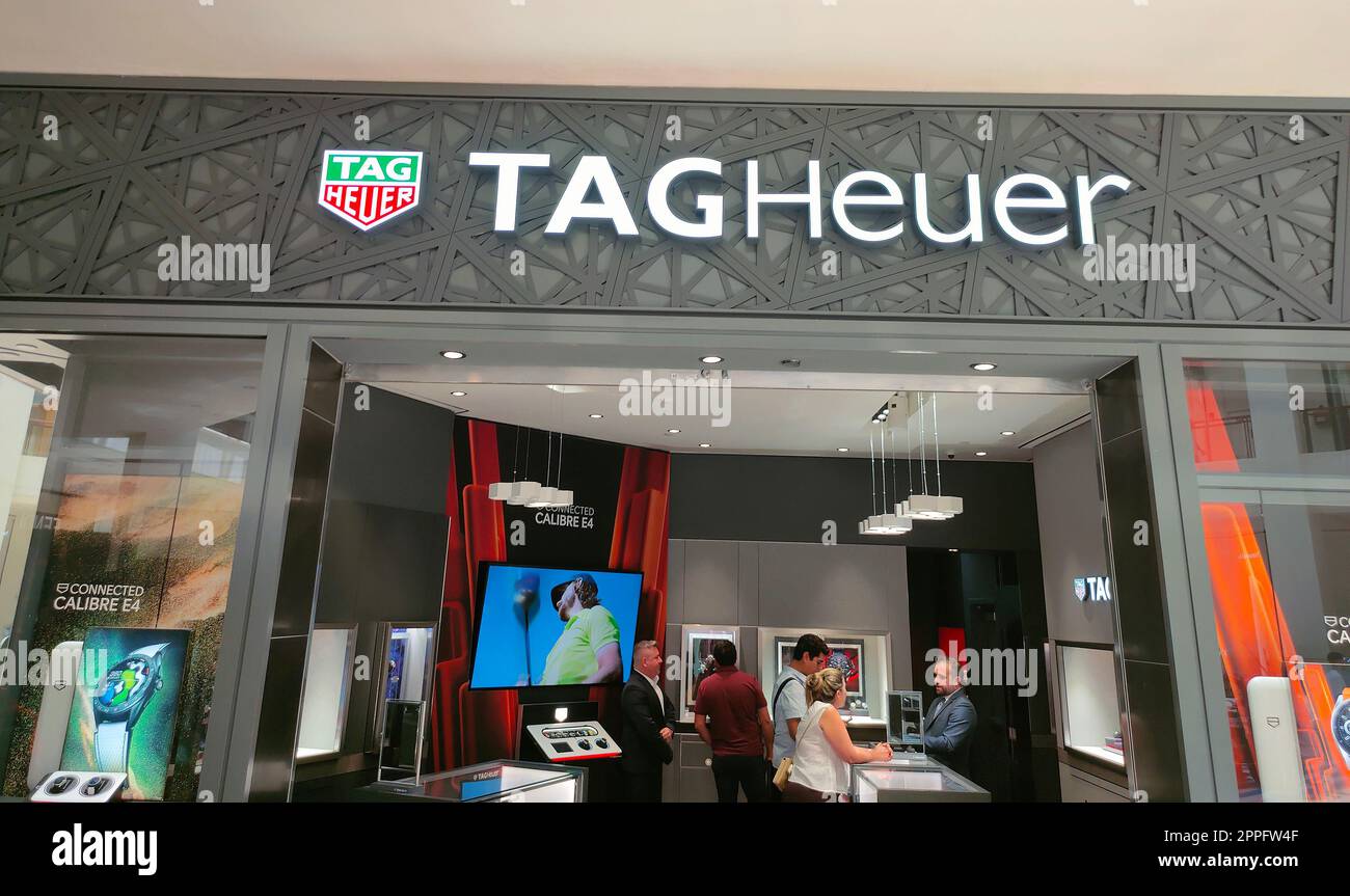 TAG Heuer in der Aventura Mall, Florida, USA Stockfoto