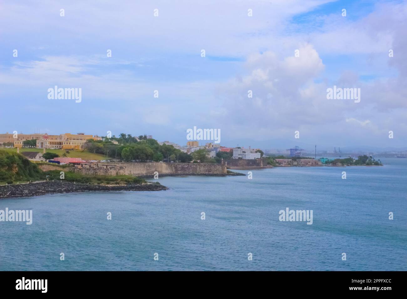 Die Mauer der Festung San Cristobal in San Juan, Puerto Rico Stockfoto