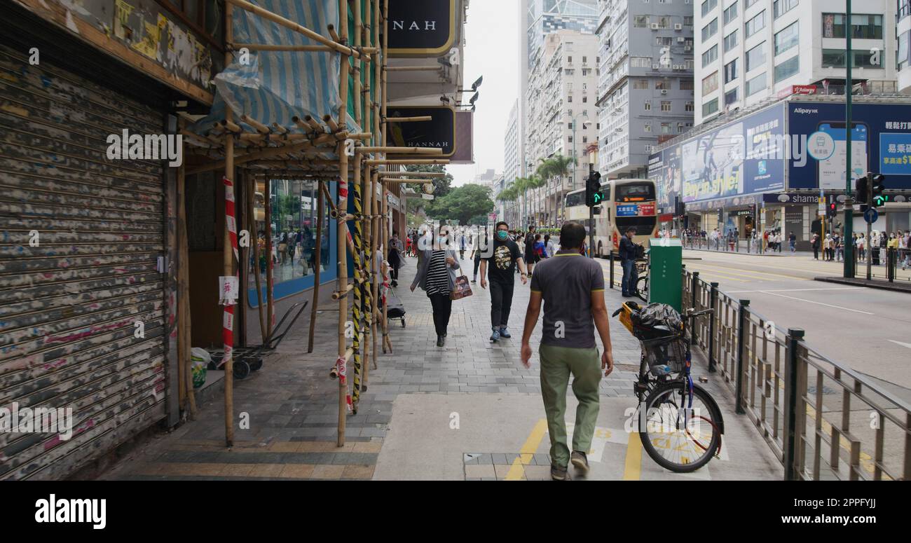 Tsim Sha Tsui, Hongkong 17. April 2021: Hong Kong City Street Stockfoto