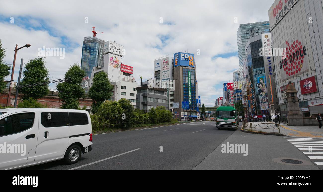 Tokio, Japan 27. Juni 2019: Akihabara-Viertel in der Stadt Stockfoto