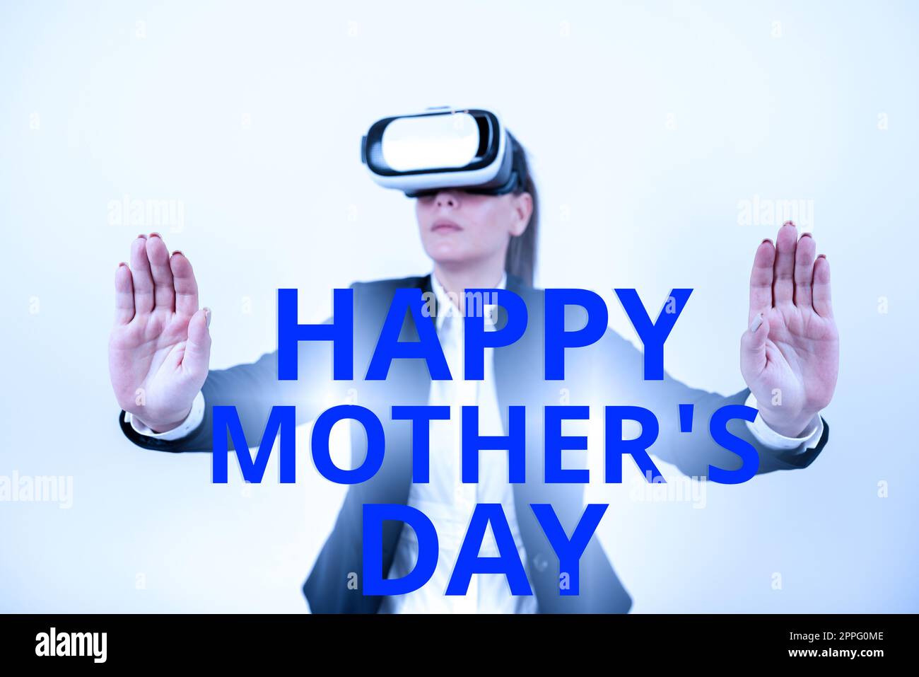 Inspiration mit dem Schild Happy Mother's Day. Geschäftsidee gefeiert zu Ehren des Einflusses der Mutterschaft in die Gesellschaft Stockfoto