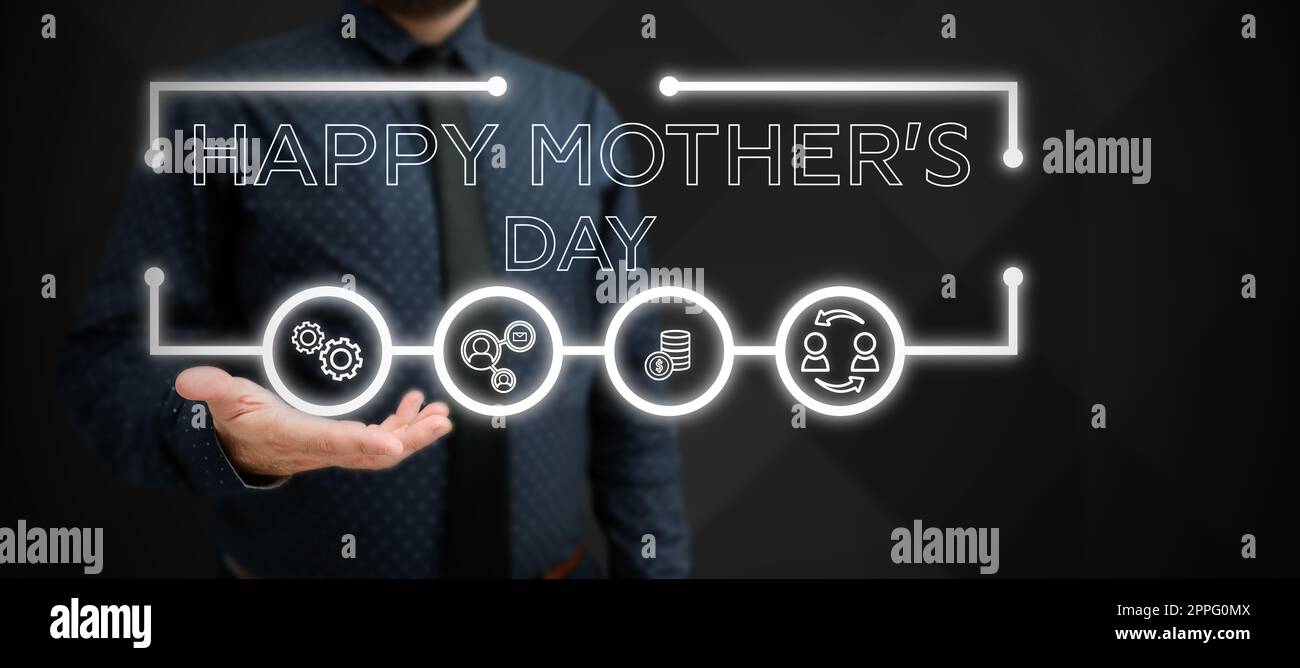 Handschrift Text Happy Mother's Day. Geschäftskonzept zu Ehren des Einflusses der Mutterschaft in der Gesellschaft Stockfoto