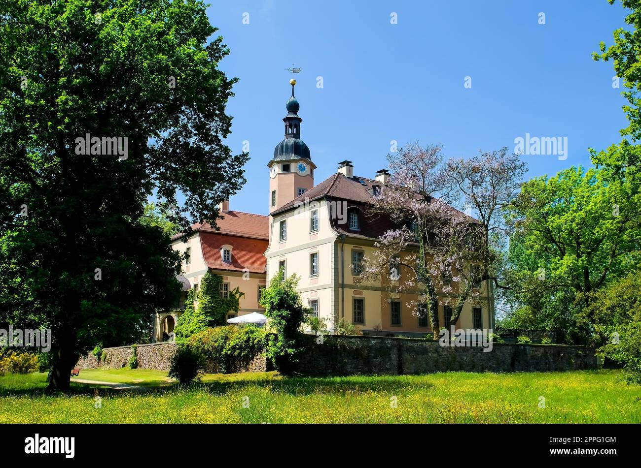 Schloss Machern in der Gemeinde Machern, Bezirk Leipziger Land, Sachsen, Deutschland Stockfoto