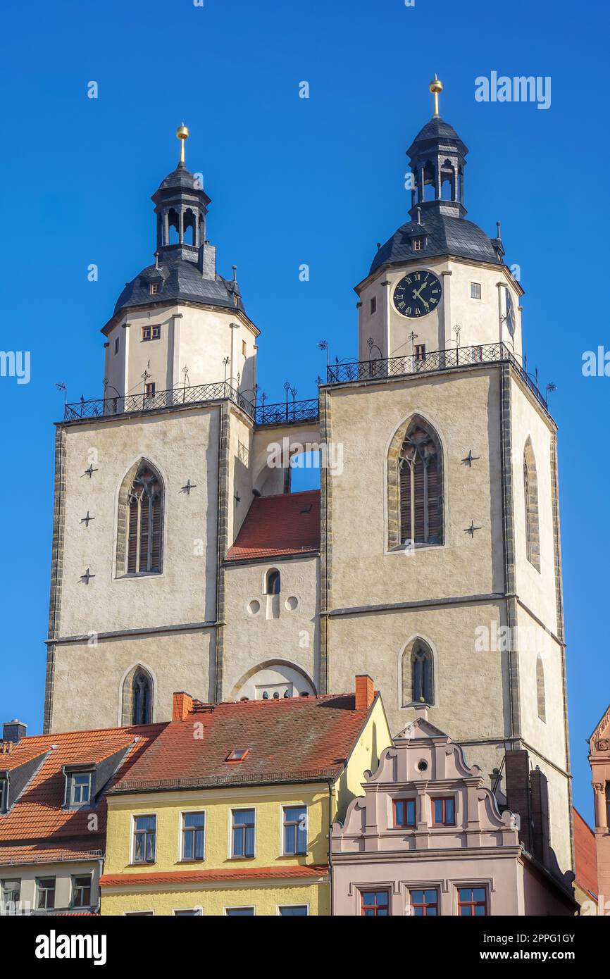 Stadtkirche, Pfarrkirche St. Marien in Lutherstadt Wittenberg, Sachsen-Anhalt, Deutschland Stockfoto