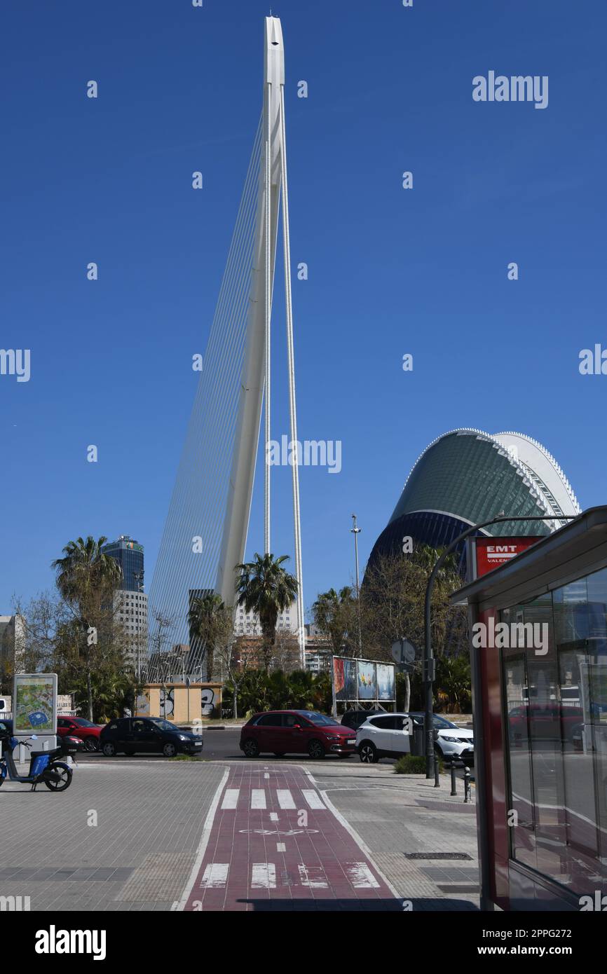 Stadtblick, Hausfassaden von Valencia, Provinz Valencia, Spanien, März 2023 Stockfoto