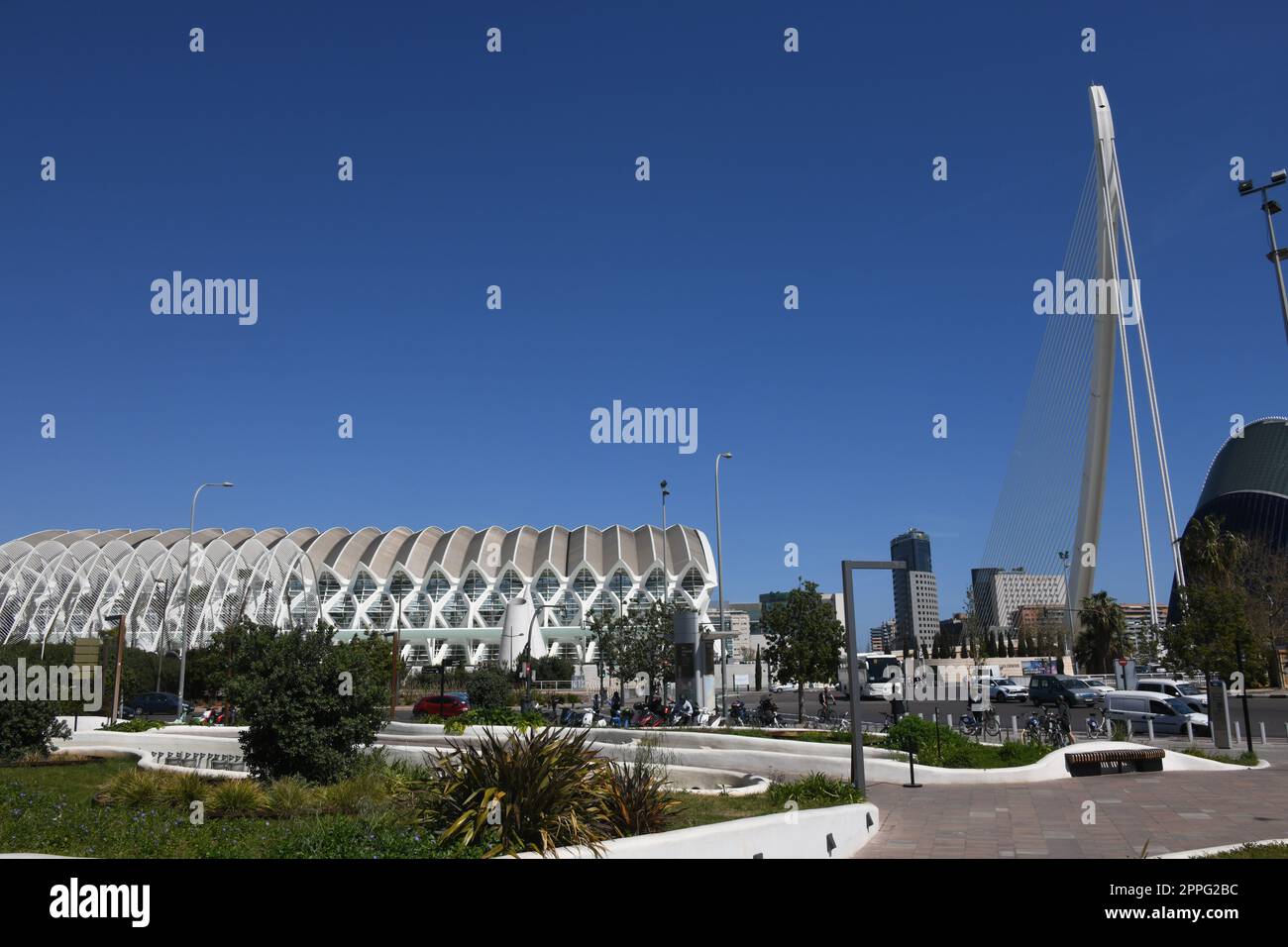Stadtblick, Hausfassaden von Valencia, Provinz Valencia, Spanien, März 2023 Stockfoto