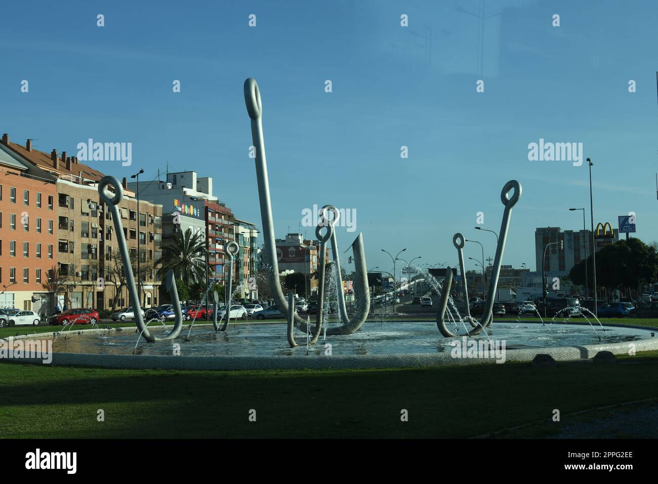 Stadtblick, Hausfassaden von Valencia, Provinz Valencia, Spanien, März 2023 Stockfoto