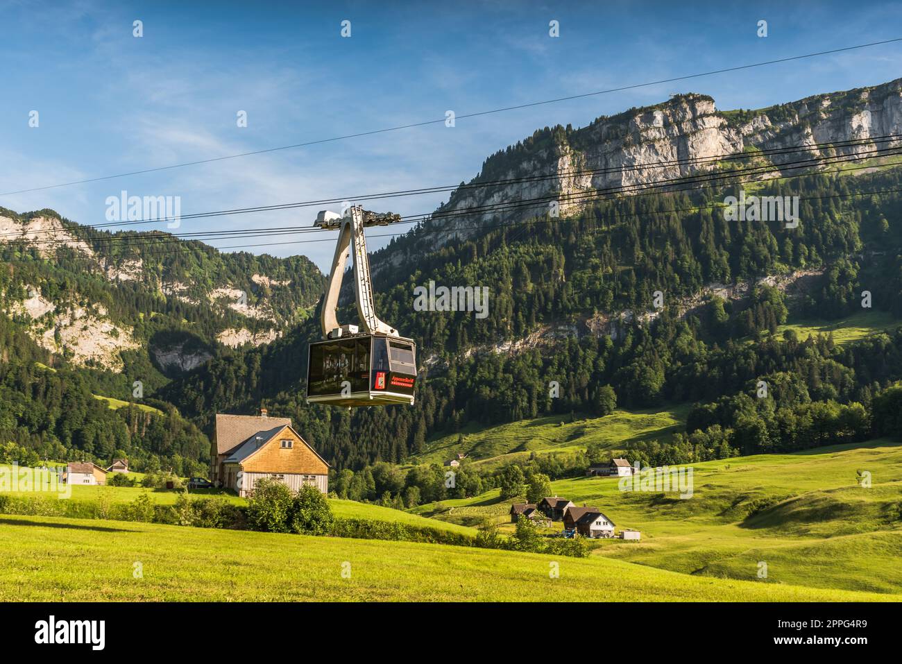 Seilbahn zum Hohen Kasten in den Appenzeller Alpen Stockfoto