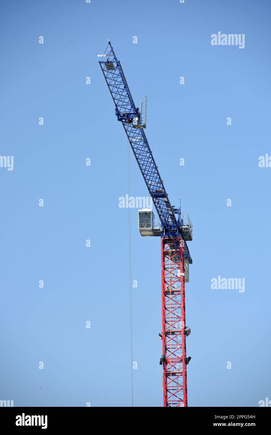 Baukran auf Baustelle in OberÃ¶sterreich Ã–sterreich, Europa - Baukran auf Baustelle in Oberösterreich Stockfoto