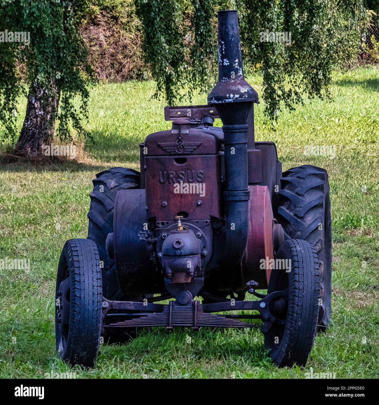Polnischer Oldtimer-Traktor Ursus C-45 in Choczewo, Pommern, Polen Stockfoto