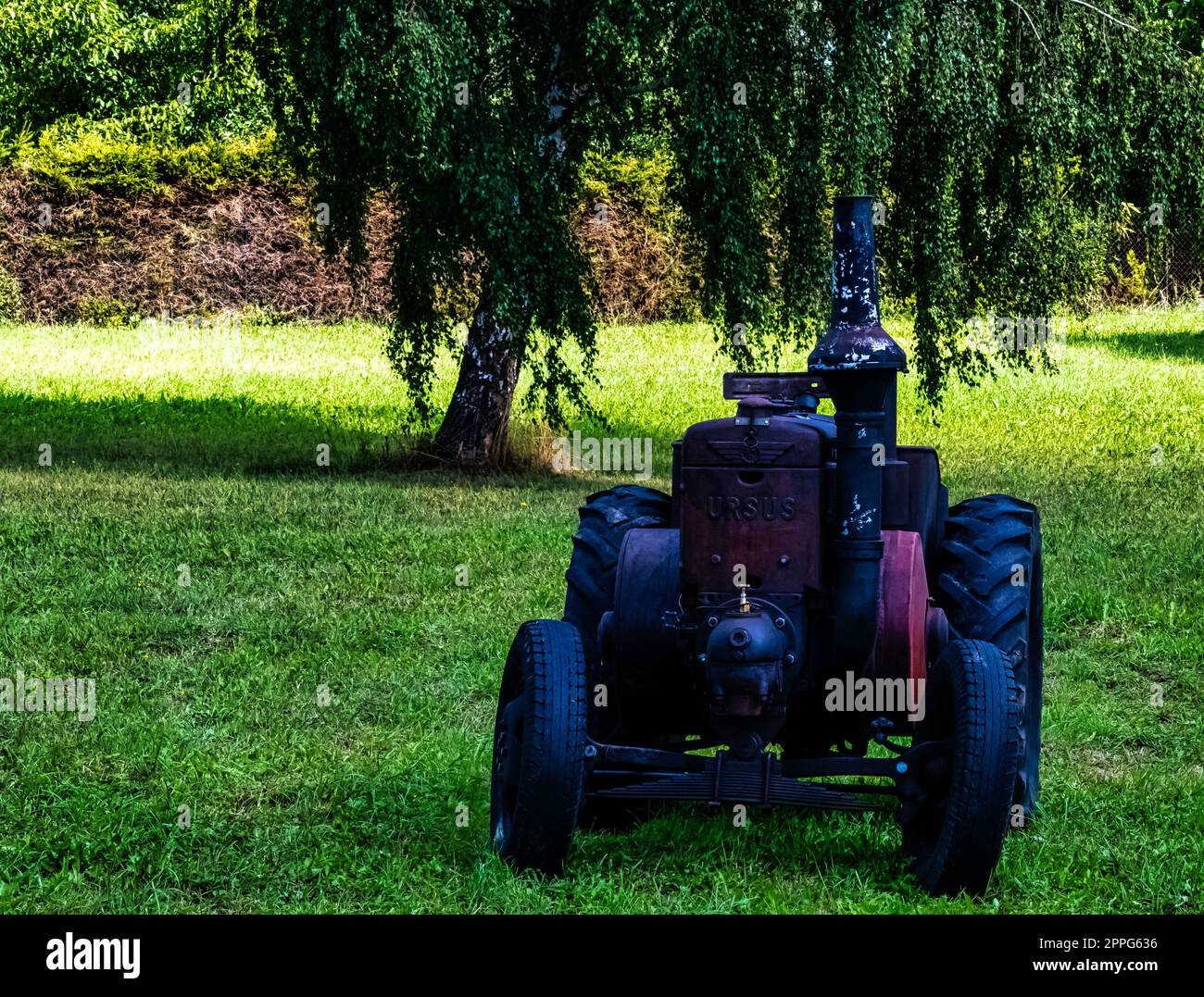 Polnischer Oldtimer-Traktor Ursus C-45 in Choczewo, Pommern, Polen Stockfoto