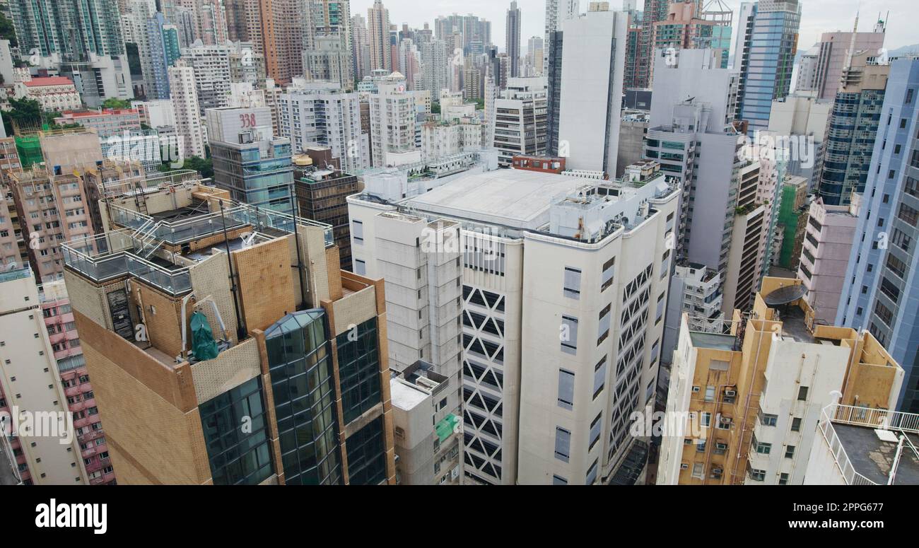 Sheung Wan, Hongkong 23. Juli 2021: Geschäftsviertel Hongkong Stockfoto