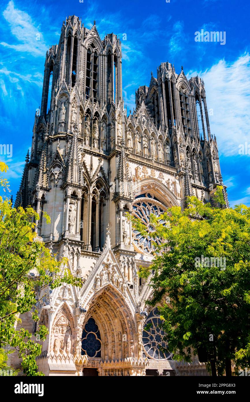 Kathedrale unserer Lieben Frau von Reims, Frankreich Stockfoto