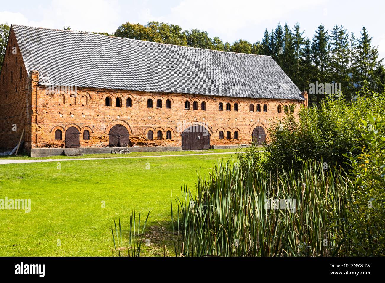 Gelgaudiskis Manor Scheune - das architektonische Ensemble des 19.. Jahrhunderts, Litauen Stockfoto