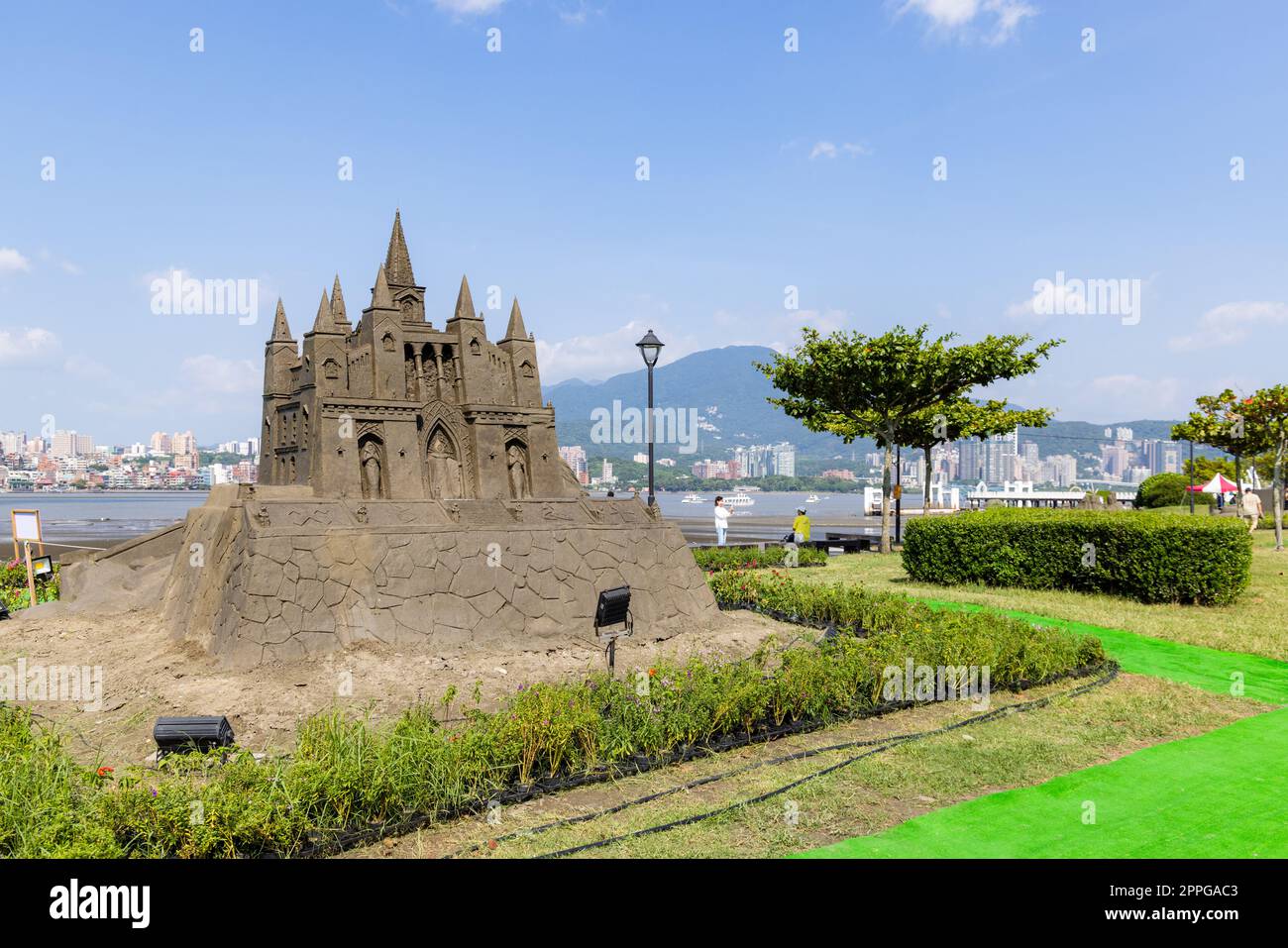 New Taipei, Taiwan, 08. September 2022: Sandskulptur in Bali der Stadt Neu-Taipeh in Taiwan Stockfoto