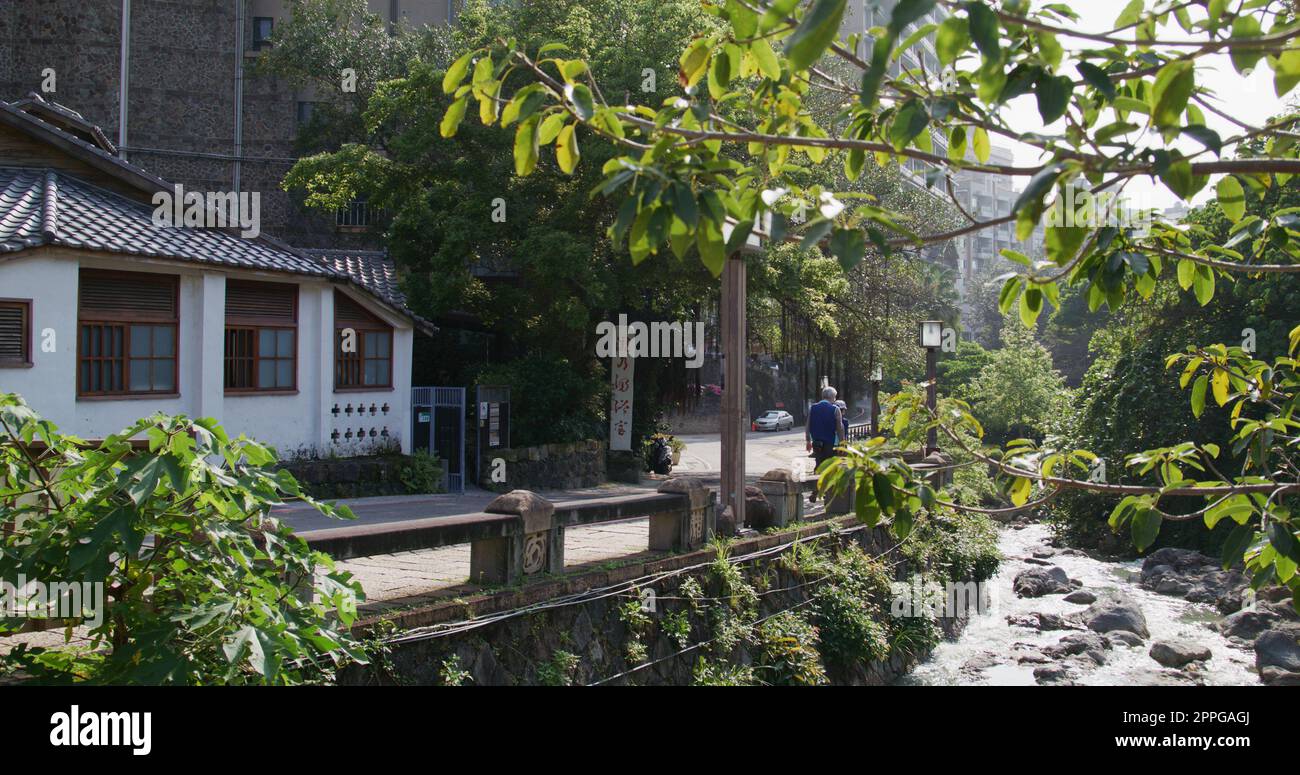 XinBeitou, Taiwan, 23. Februar 2022: XinBeitou Hot Spring District in taiwan Stockfoto