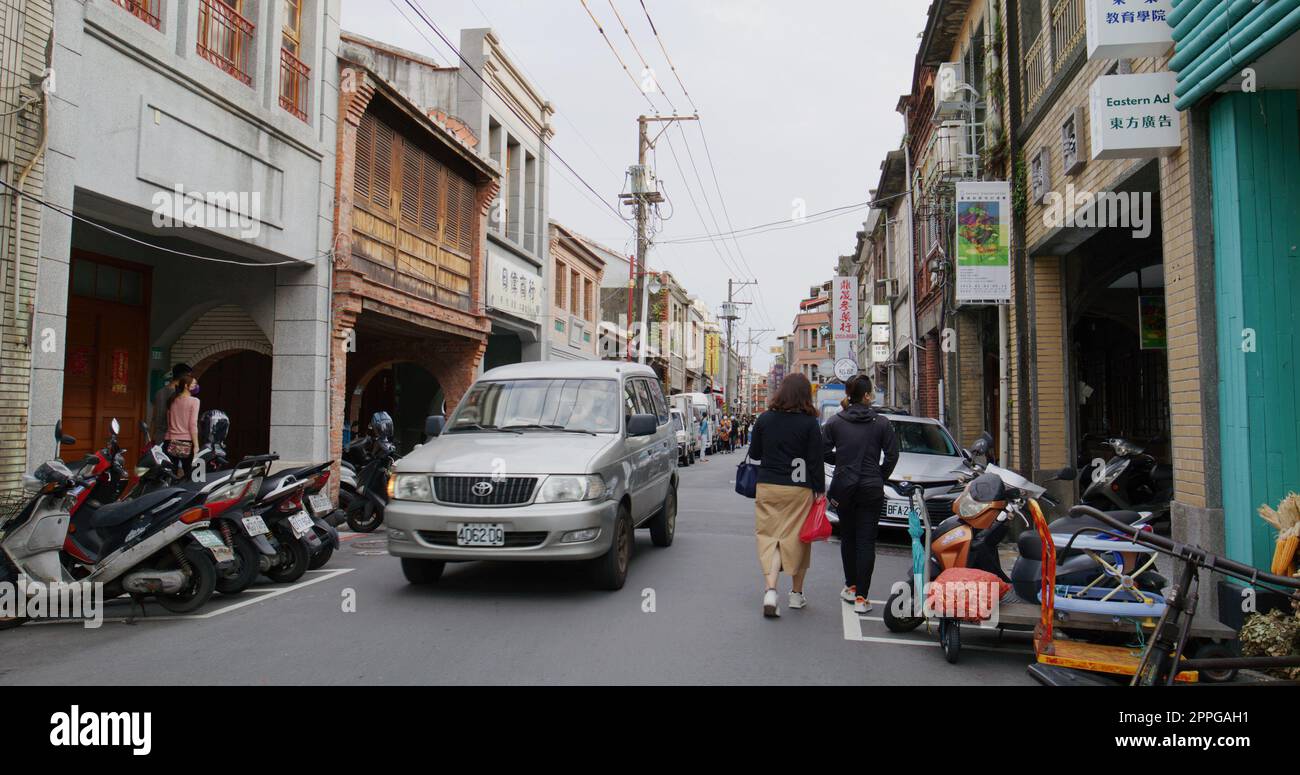 Taipei, Taiwan, 22. März 2022: Urlaubsmarkt in der dihua-Straße der Stadt taipei Stockfoto