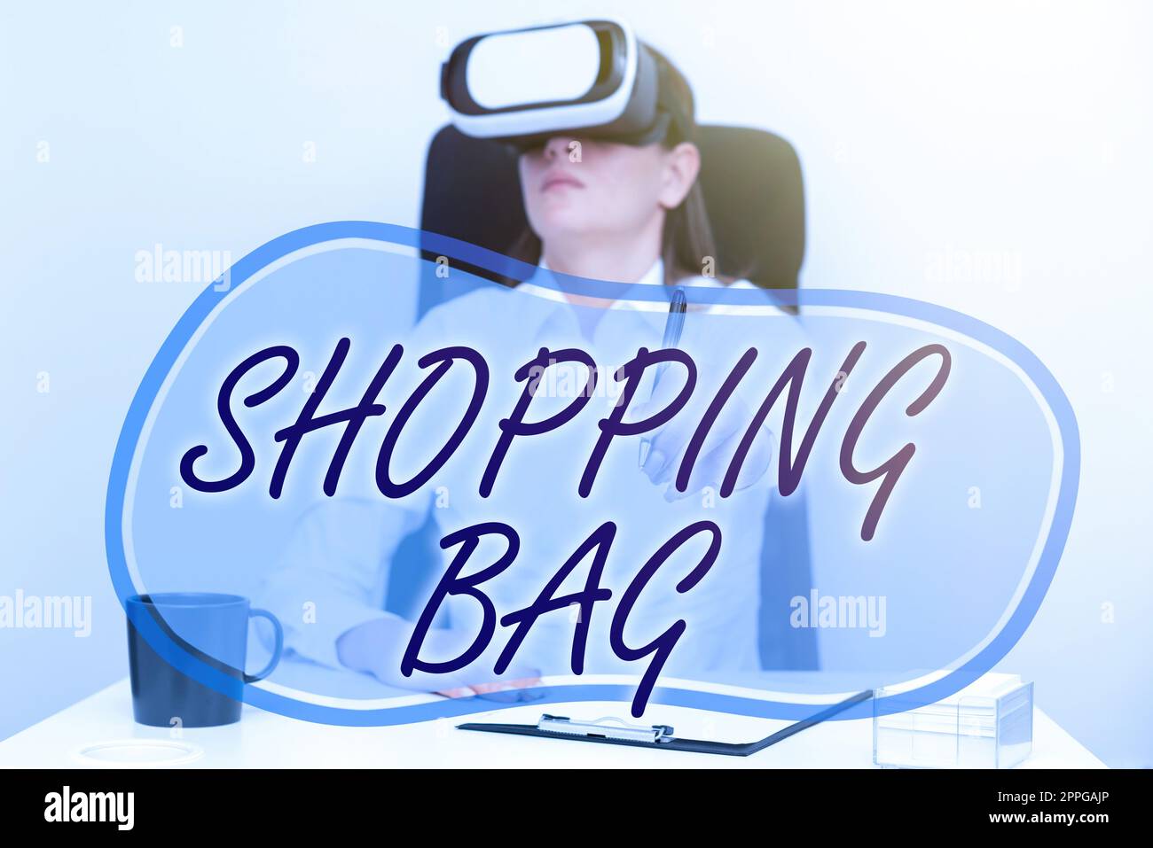 Konzeptionelle Bildunterschrift Shopping Bag. Schaufenstercontainer für den Transport von persönlichen Besitztümern oder Einkäufen Stockfoto
