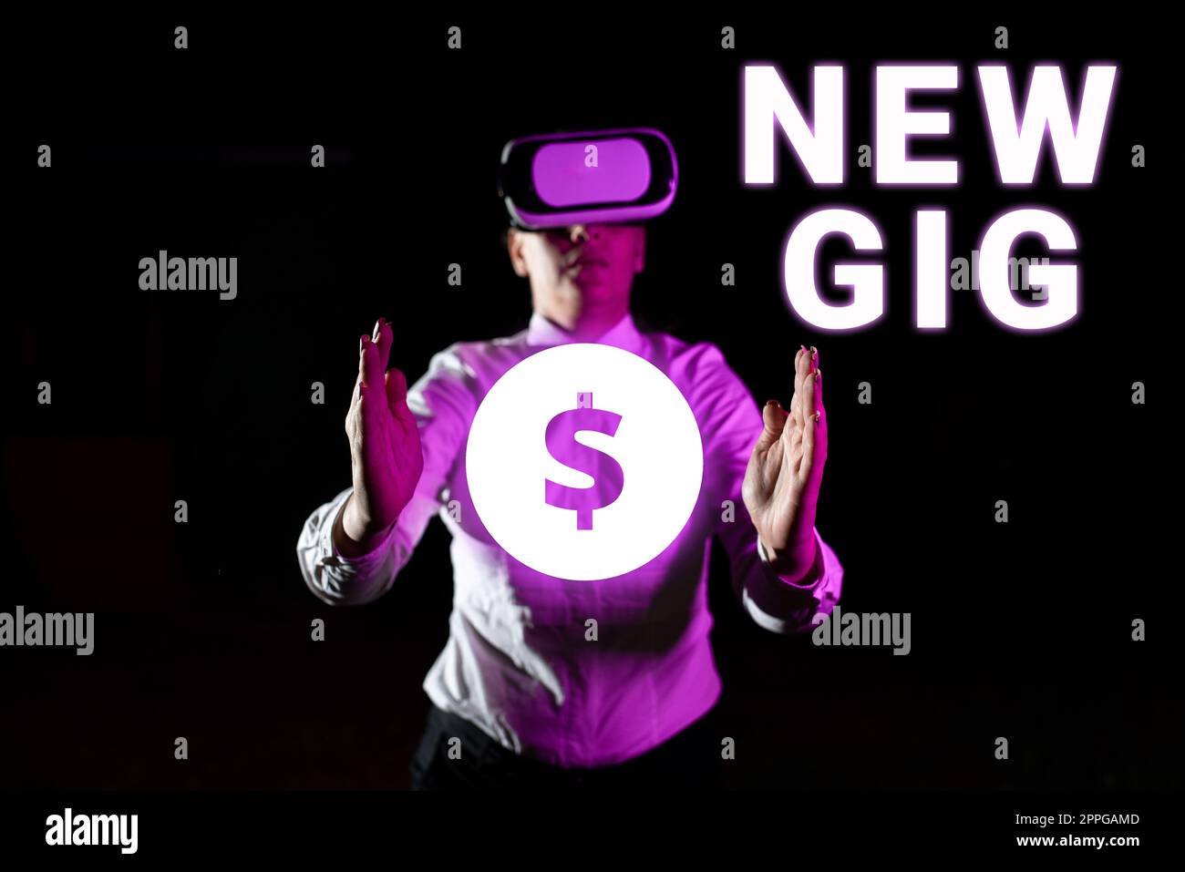 Handschrift Text New Gig. Wort für den Job Teilnahme an Live-Konzert Gigabyte Freelancer Angebot Stockfoto