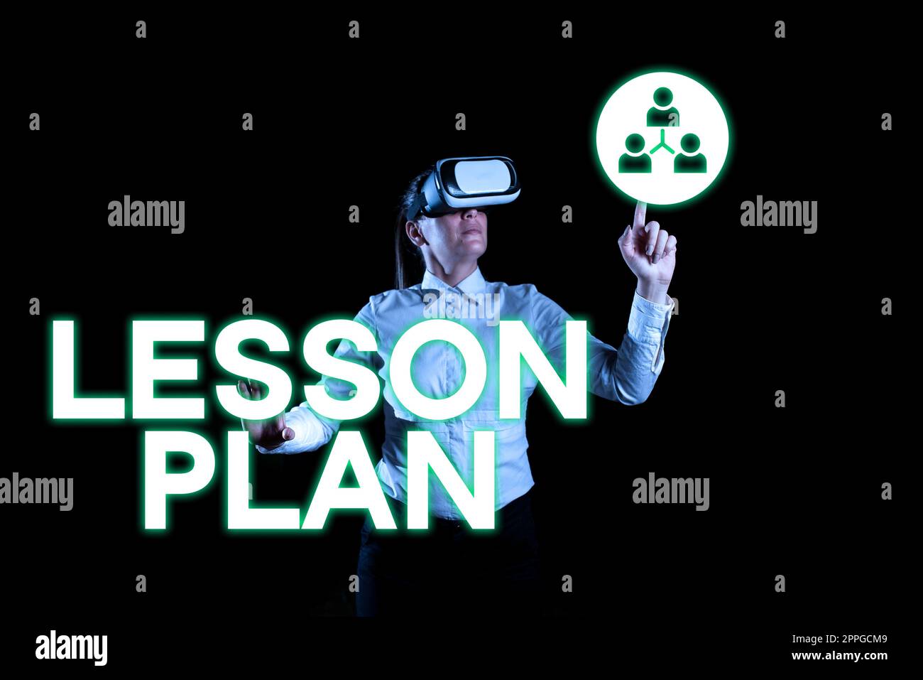 Text mit Inspiration Lesson Plan. Internet-Konzept eine detaillierte Beschreibung des Unterrichts durch einen Lehrer Stockfoto