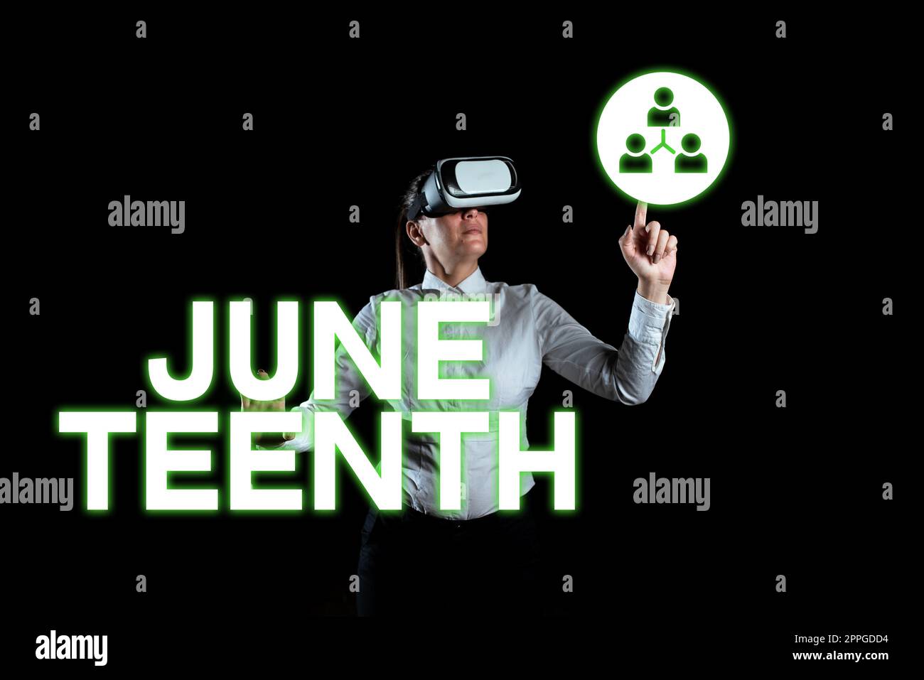 Textschild zeigt den 13. Juni an. Wort, das zum Gedenken an das Ende der Sklaverei in den USA an den gesetzlichen Feiertag in den Vereinigten Staaten geschrieben wurde Stockfoto