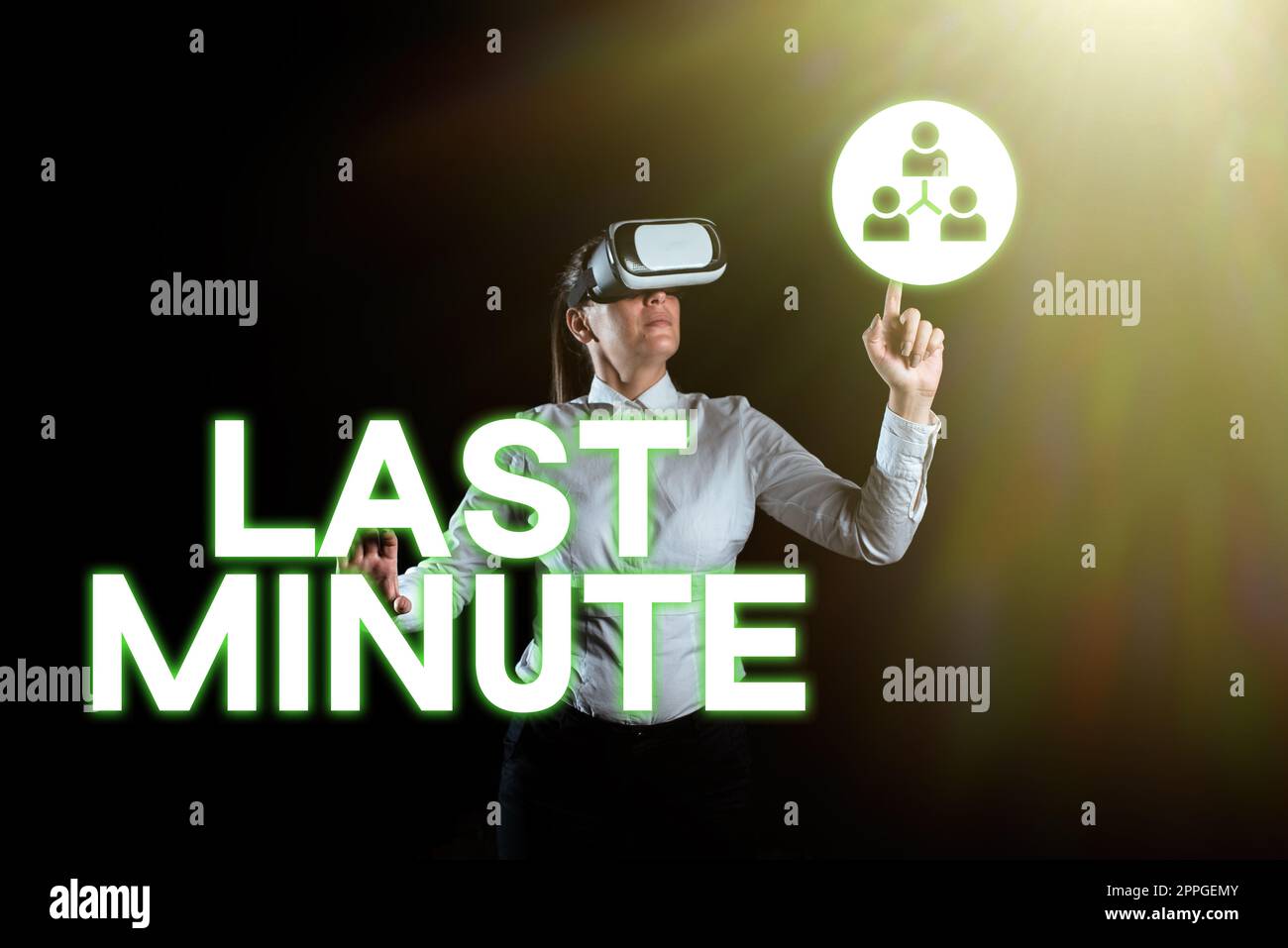 Text mit Inspiration Last Minute. Geschäftsübersicht erfolgt oder erfolgt zum spätestens möglichen Zeitpunkt vor dem Ereignis Stockfoto