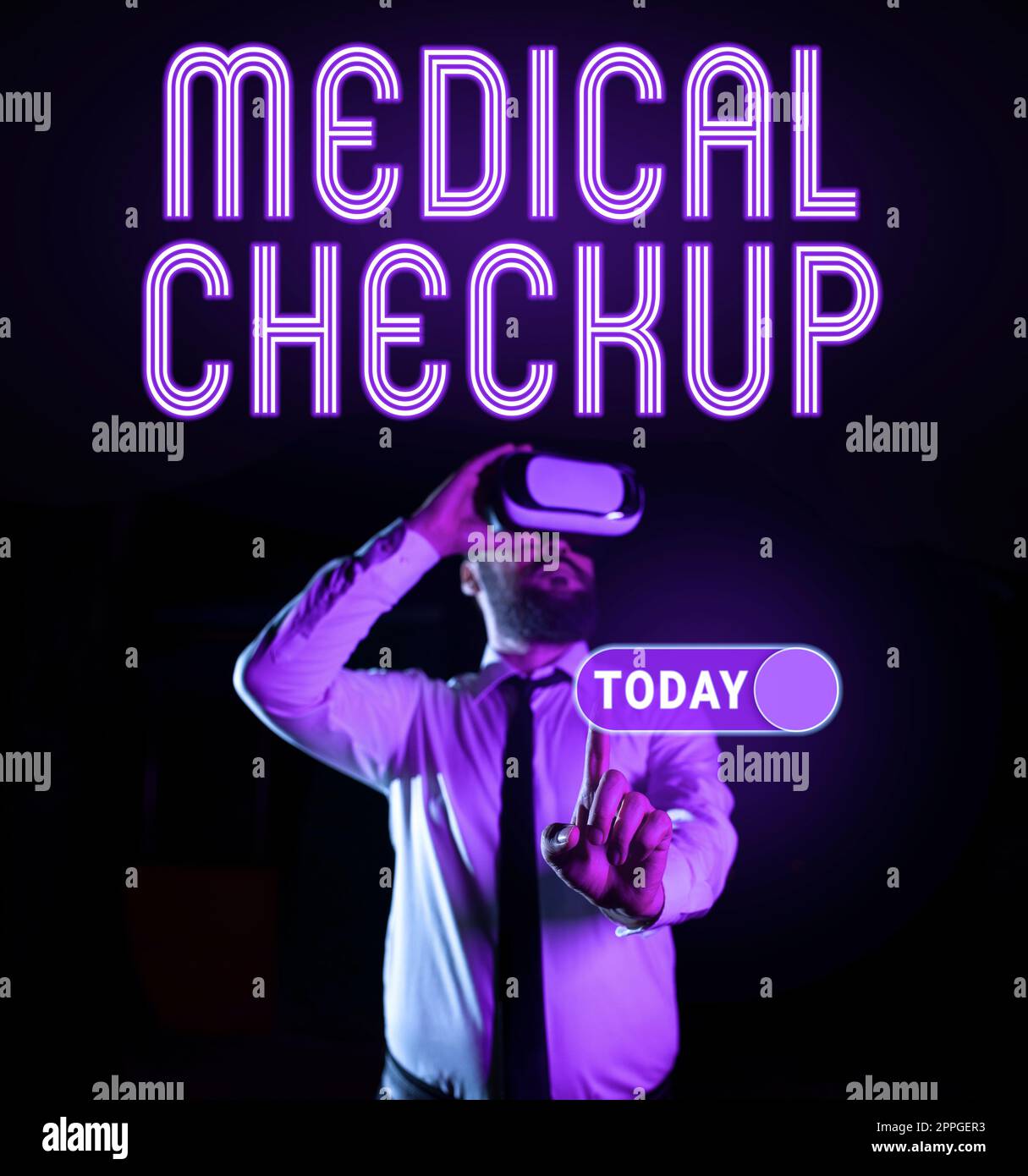 Inspiration mit Schild „Medical Checkup“. Begriffliche photomedizinische Untersuchung zur Prüfung Ihres allgemeinen Gesundheitszustands Stockfoto