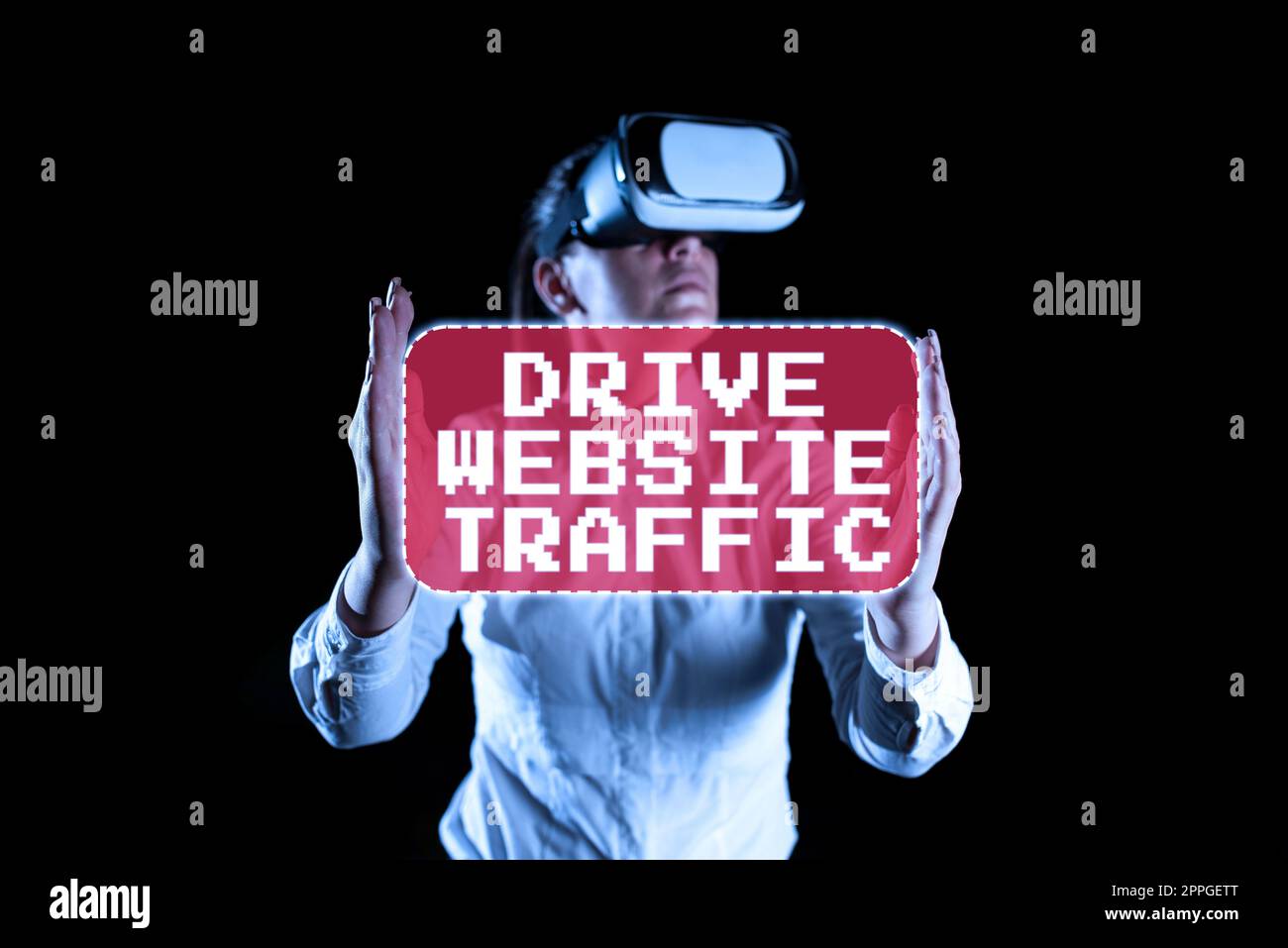 Konzeptionelle Beschriftung für mehr Website-Traffic. Geschäftsansatz Erhöhung der Besucherzahlen auf Unternehmenswebseiten Stockfoto