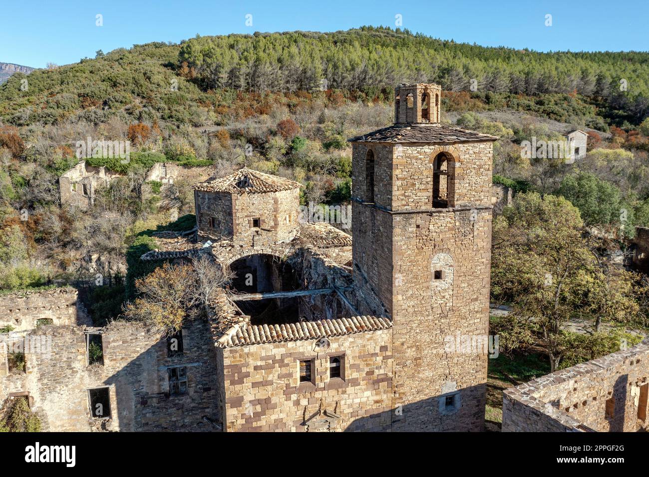 Ruesta Dorf verlassen seit 1959, Aragon, Spanien Stockfoto