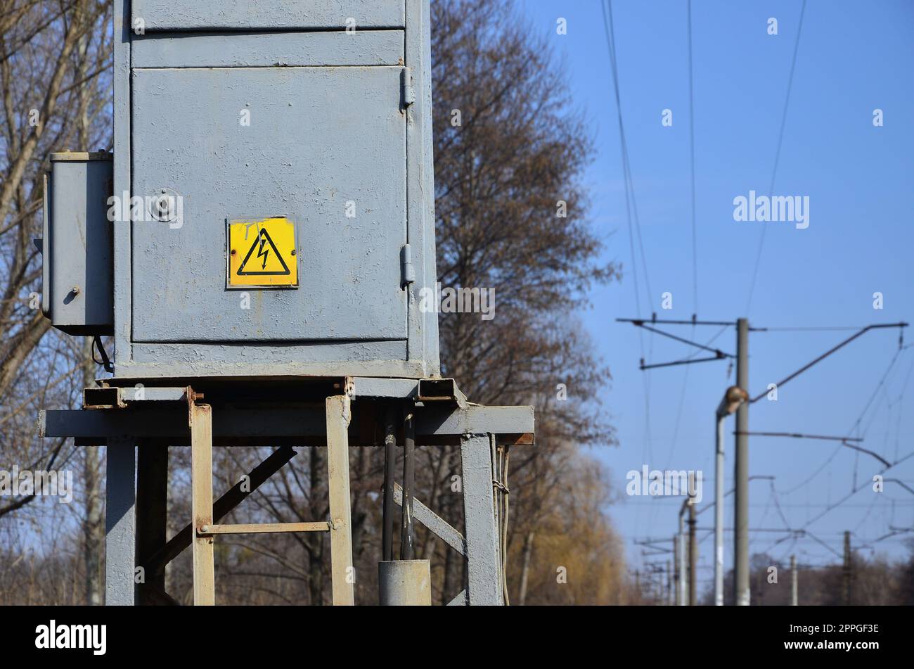 Eine kleine Unterstation für die Stromversorgung Stockfoto