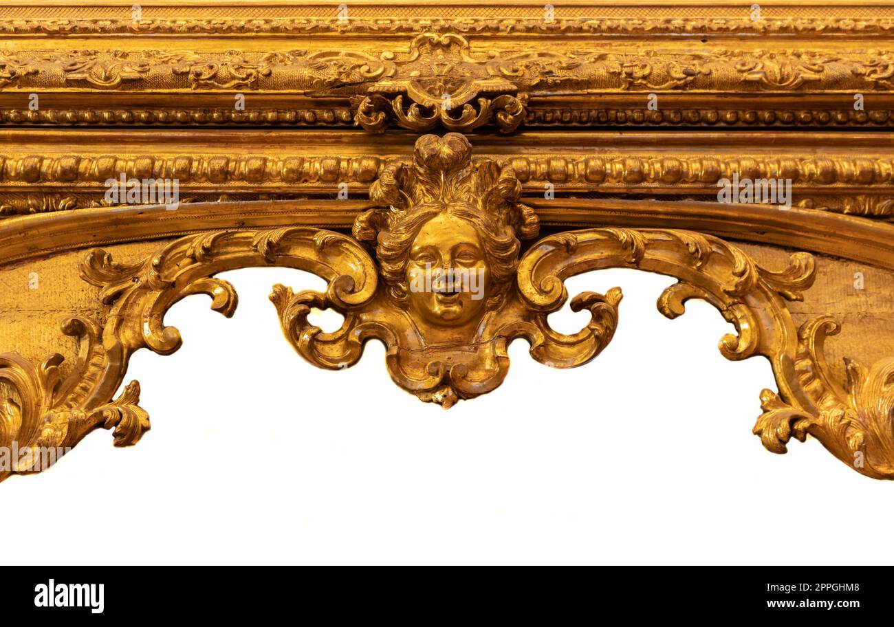 Antiker barocker Rahmen mit leerem Kopierbereich – Bild. Stockfoto