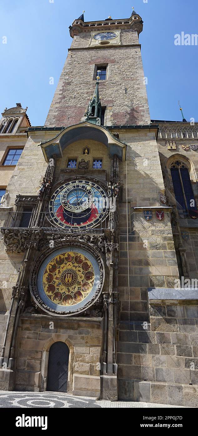 Berühmte mittelalterliche astronomische Uhr in der tschechischen Hauptstadt Prag Stockfoto