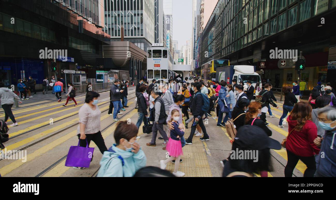 Central, Hongkong 27. Januar 2021: Stadt in Hongkong Stockfoto