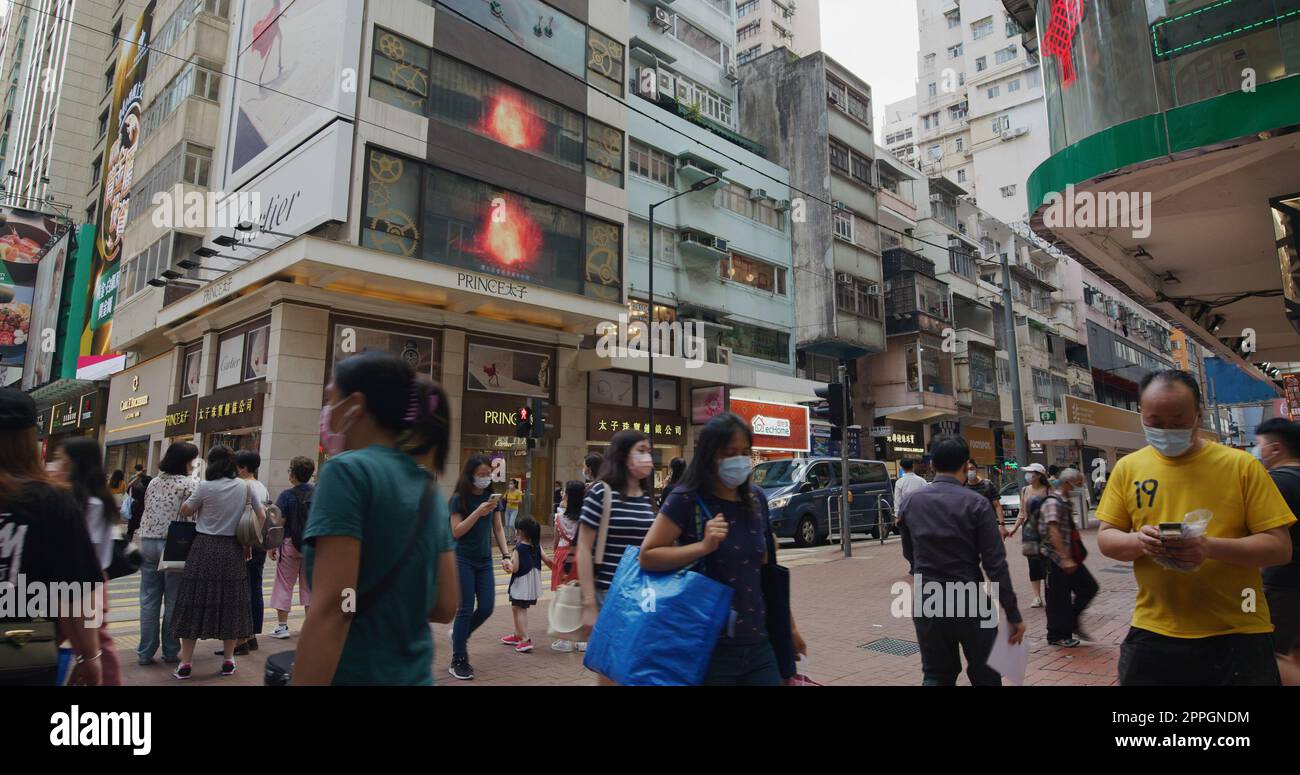 Causeway Bay, Hong Kong, 14. Mai 2021: Hong Kong City Street Stockfoto
