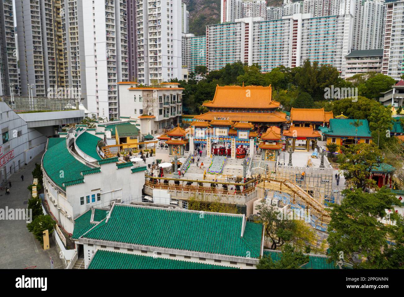 Wong Tai Sin, Hongkong 20. Januar 2021: Tempel Von Wong Tai Sin Stockfoto
