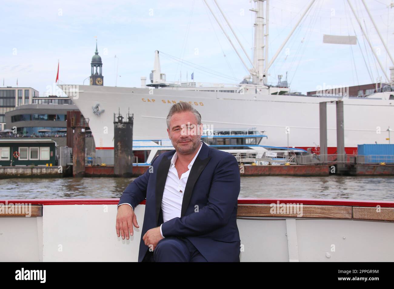 Sascha, Fotoanruf als Teil eines Pressetages, ÃœberseebrÃ¼cke, Veröffentlichung 'HAMBURGER DEERN', Hamburg, 07.09.2022 Stockfoto