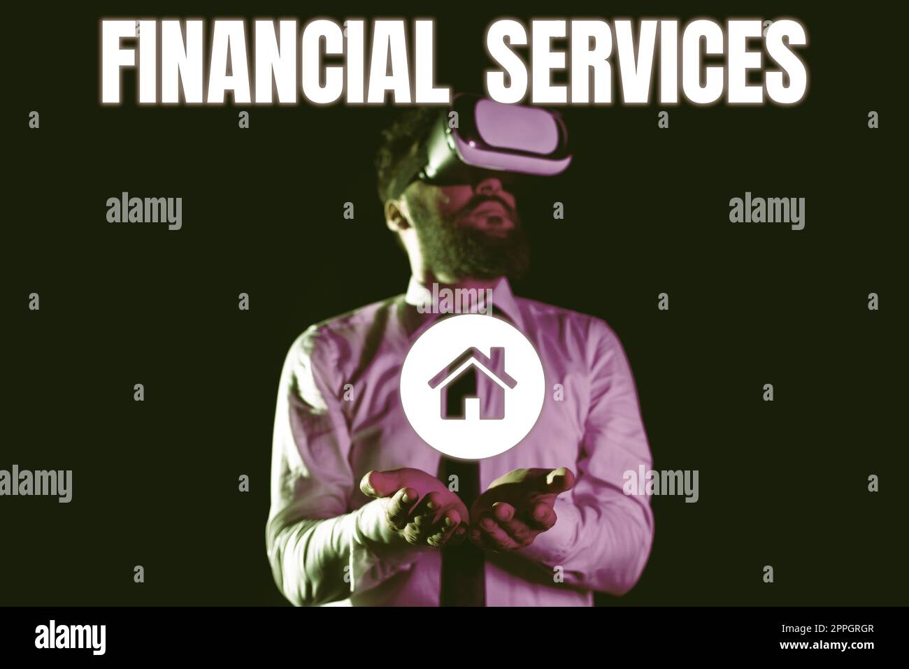 Konzepttitel FinanzdienstleistungenMoney and Investment Leasing Lending Stock Brokerages. Ein Wort über Geld- und Investmentleasing-Aktienmakler Stockfoto