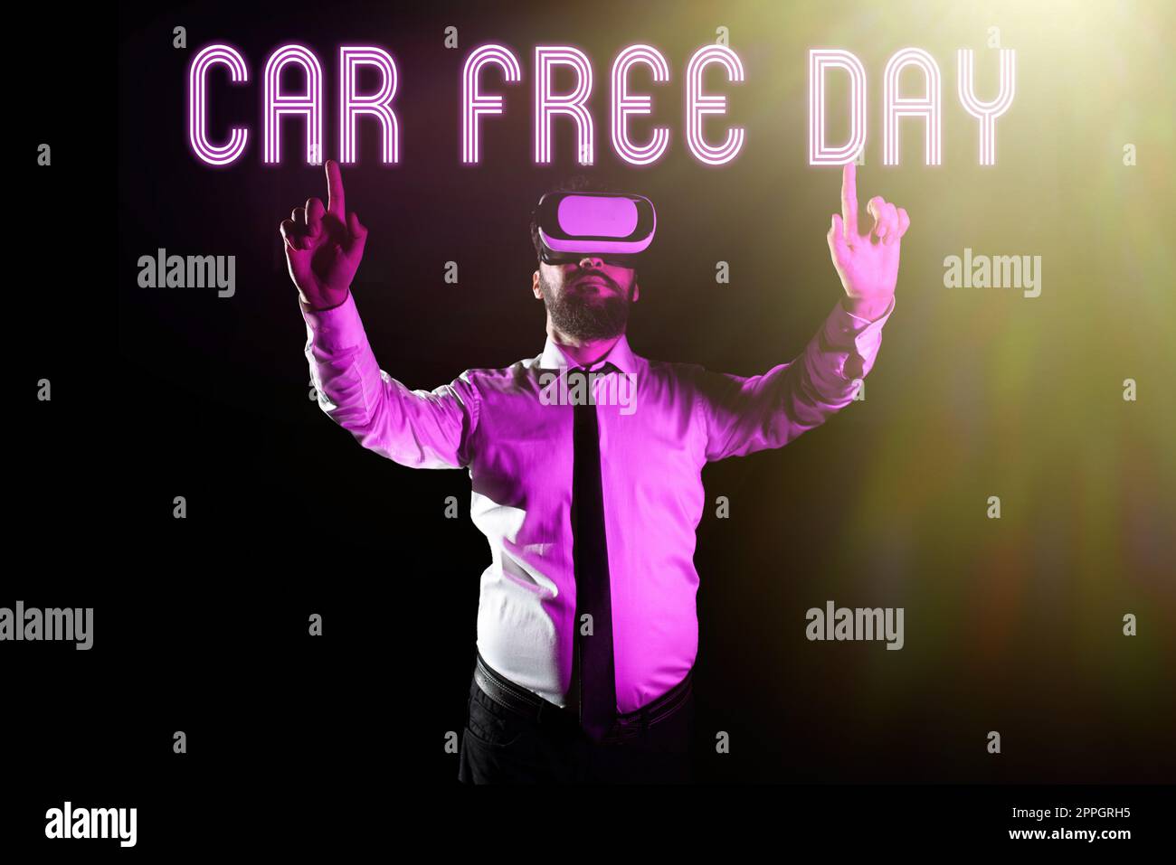 Schild mit der Anzeige „Tag der freien Autos“. Geschäftsansatz Umweltschutz weltweit Kampagne zur Vermeidung von Umweltverschmutzung Stockfoto