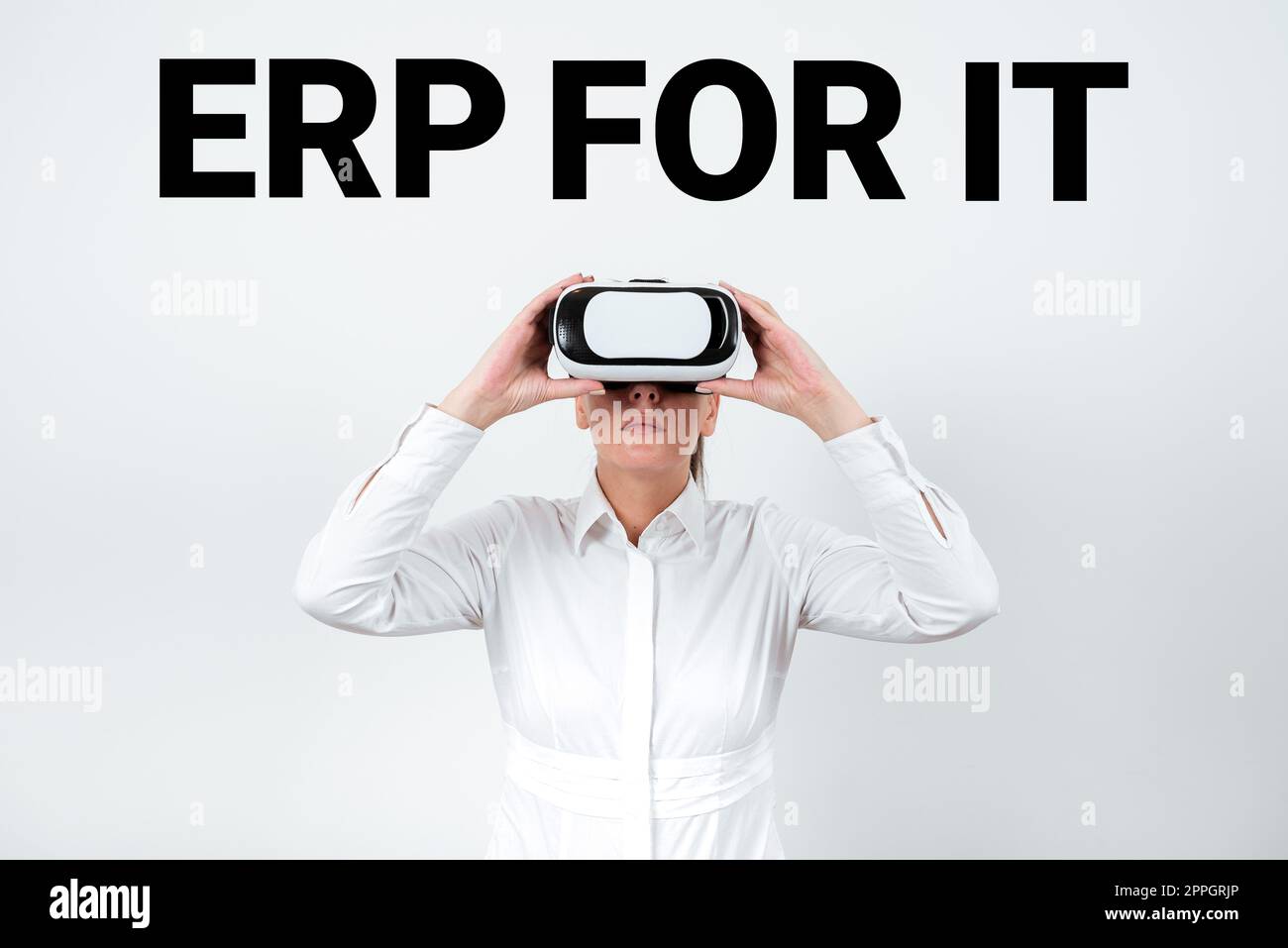 Handschriftschild ERP für IT. Business Showcase Software zur Ressourcenplanung für Unternehmen zur Integration von Anwendungen Stockfoto