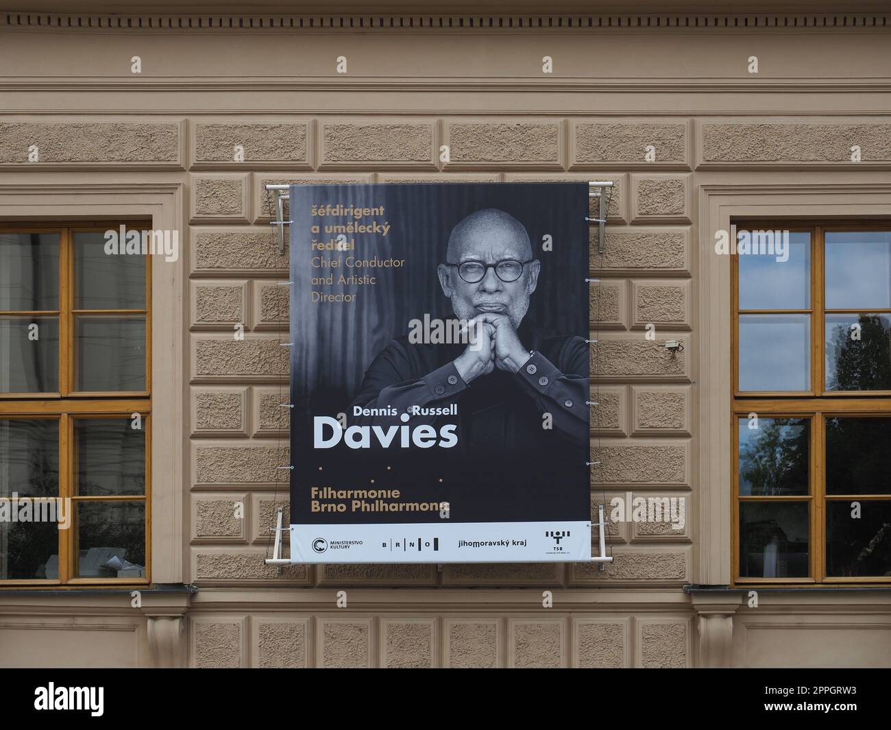 Dirigent Dennis Russel Davies Philharmonisches Orchestergebäude in Brünn Stockfoto