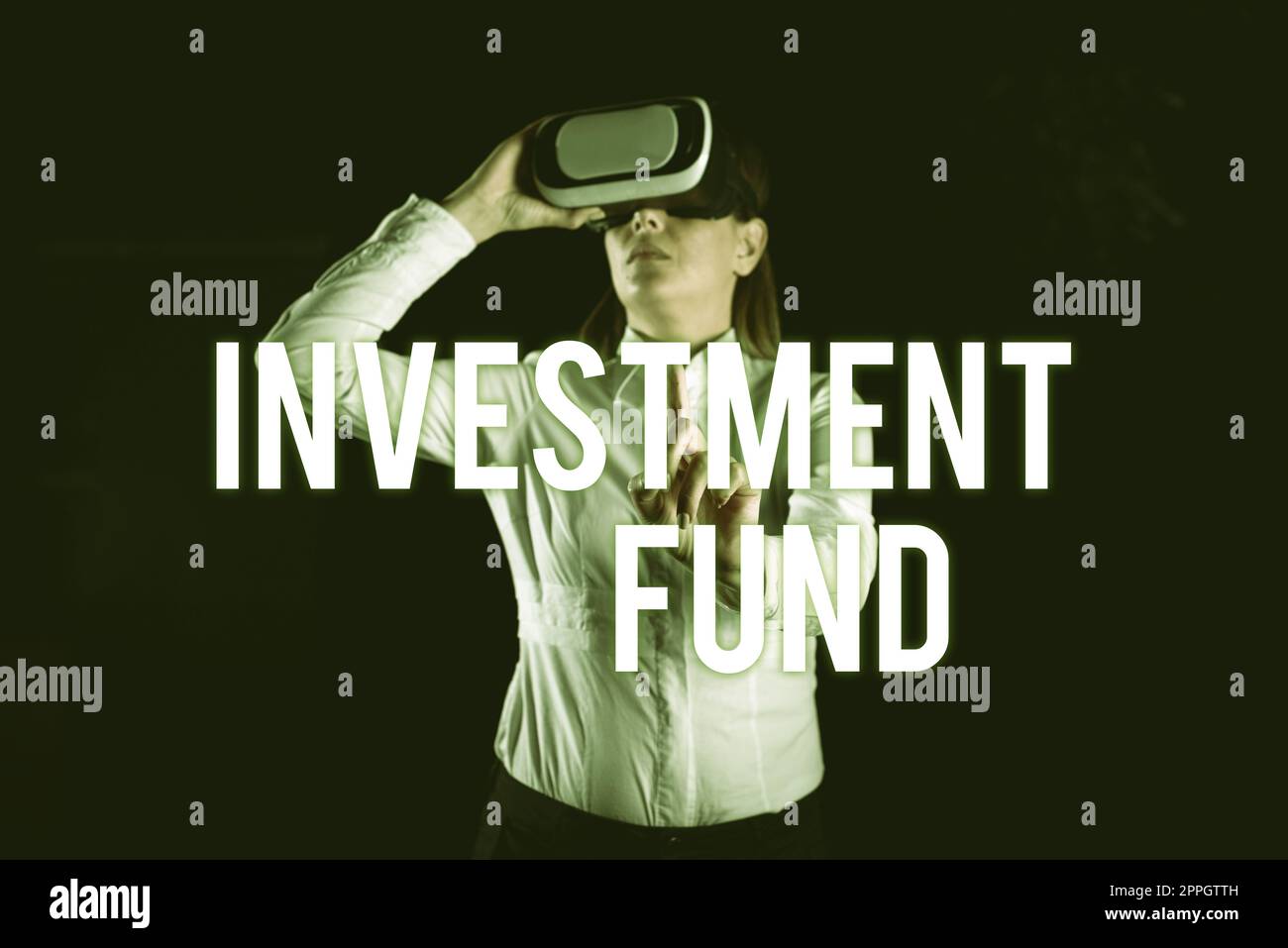 Handschriftlicher Text Investmentfonds Eine Kapitallieferung zahlreicher Investoren. Geschäftskonzept Eine Kapitalzufuhr zahlreicher Investoren Stockfoto