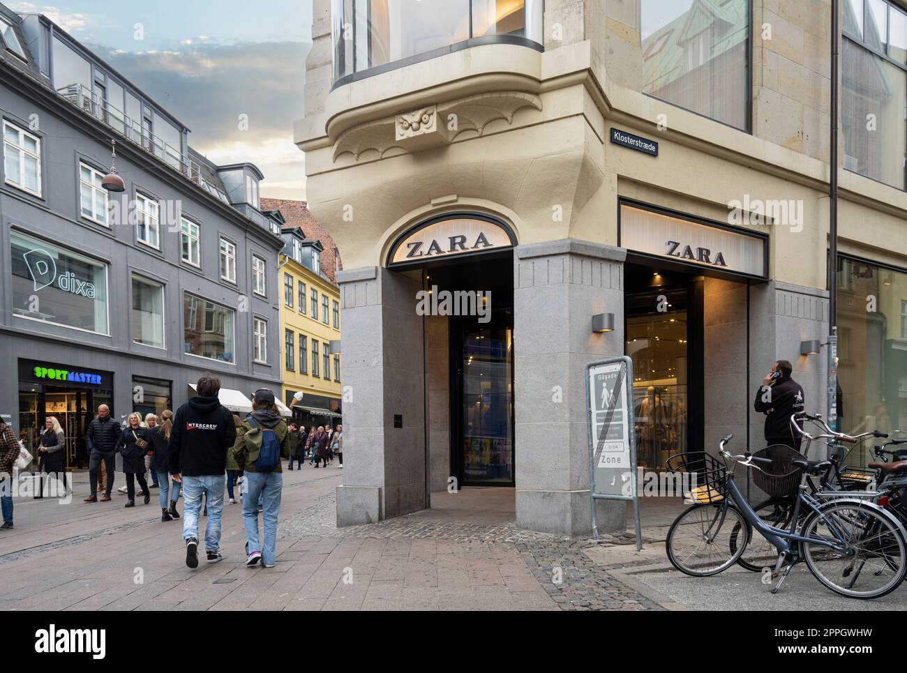 Zara Markenshop in Kopenhagen, Dänemark Stockfoto
