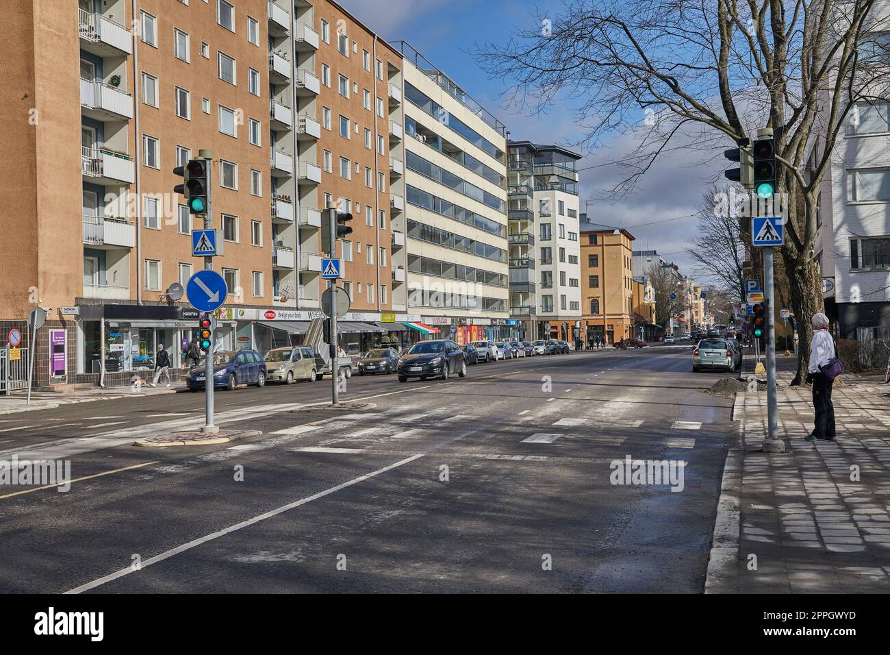 Straße in Turku, Finnland Stockfoto