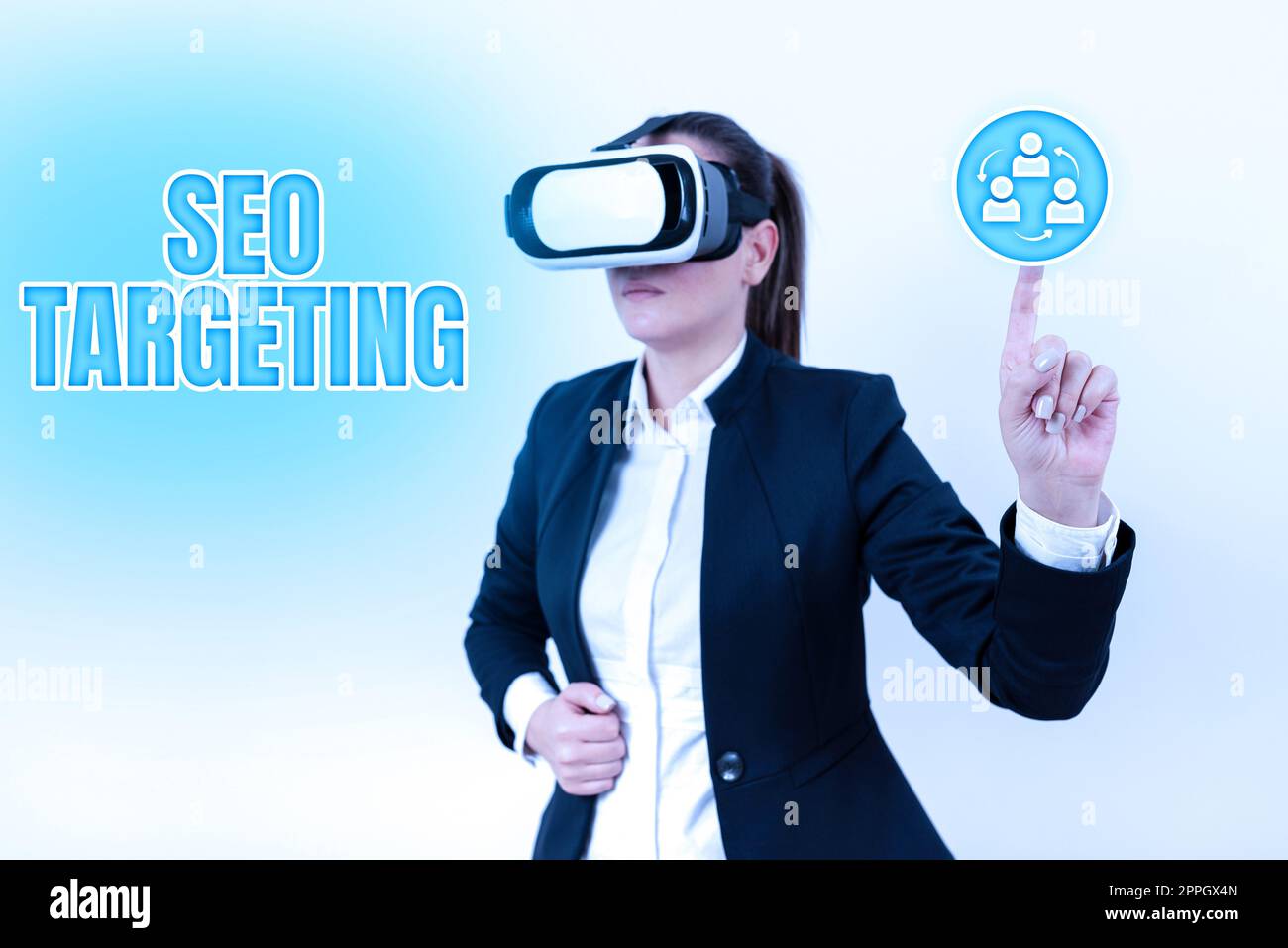 Hand schreiben Zeichen Seo Targeting. Unternehmensübersicht spezifische Schlüsselwörter für Standort Zielseite Top Domain Stockfoto