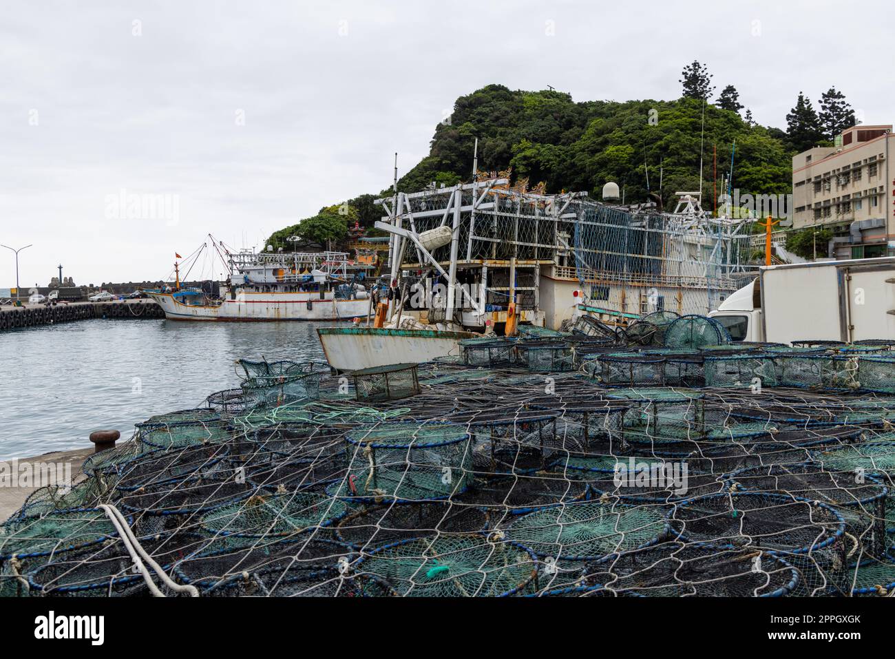 Yehilu Fischerhafen in Taiwan Stockfoto