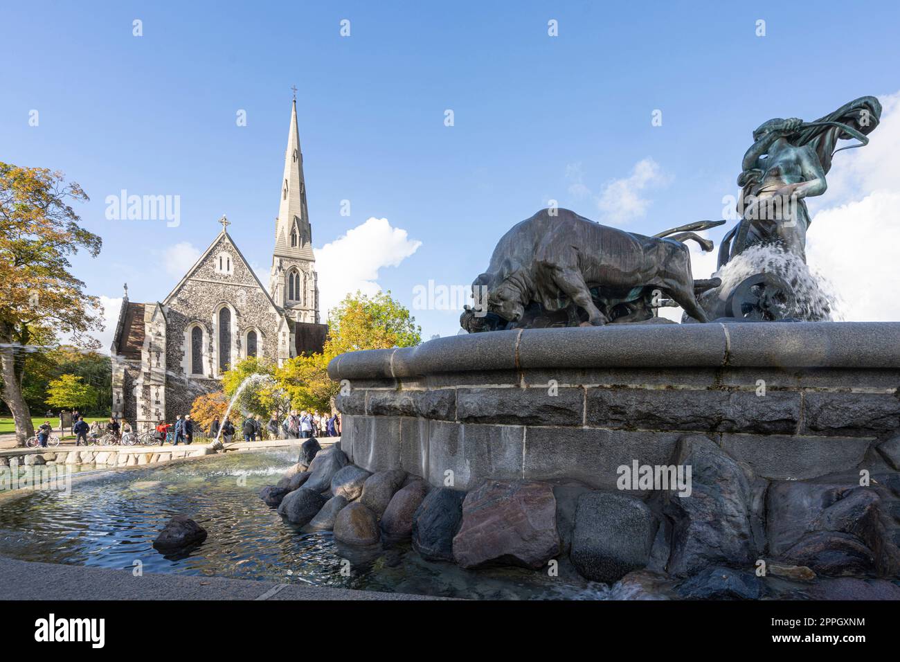 Der Gefion-Brunnen in Kopenhagen, Dänemark Stockfoto