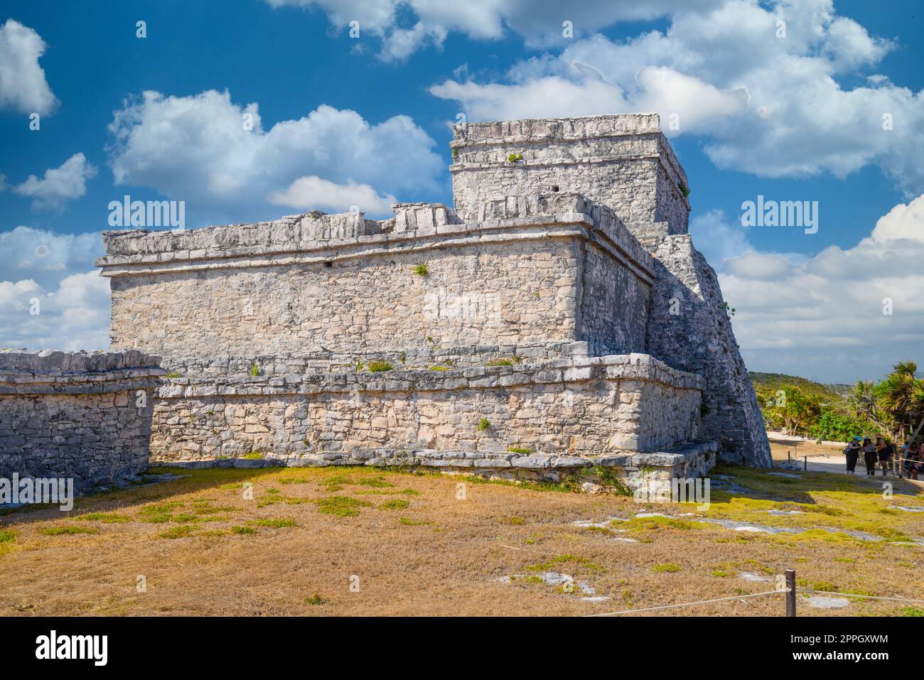 Das Schloss, Maya-Ruinen in Tulum, Riviera Maya, Yucatan, Karibisches Meer Mexiko Stockfoto