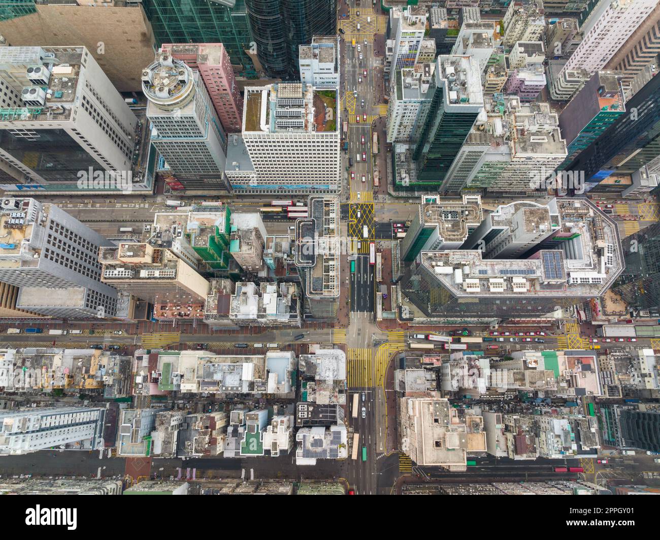 Mong Kok, Hongkong, 18. Januar 2022: Draufsicht auf Hong Kong City Stockfoto