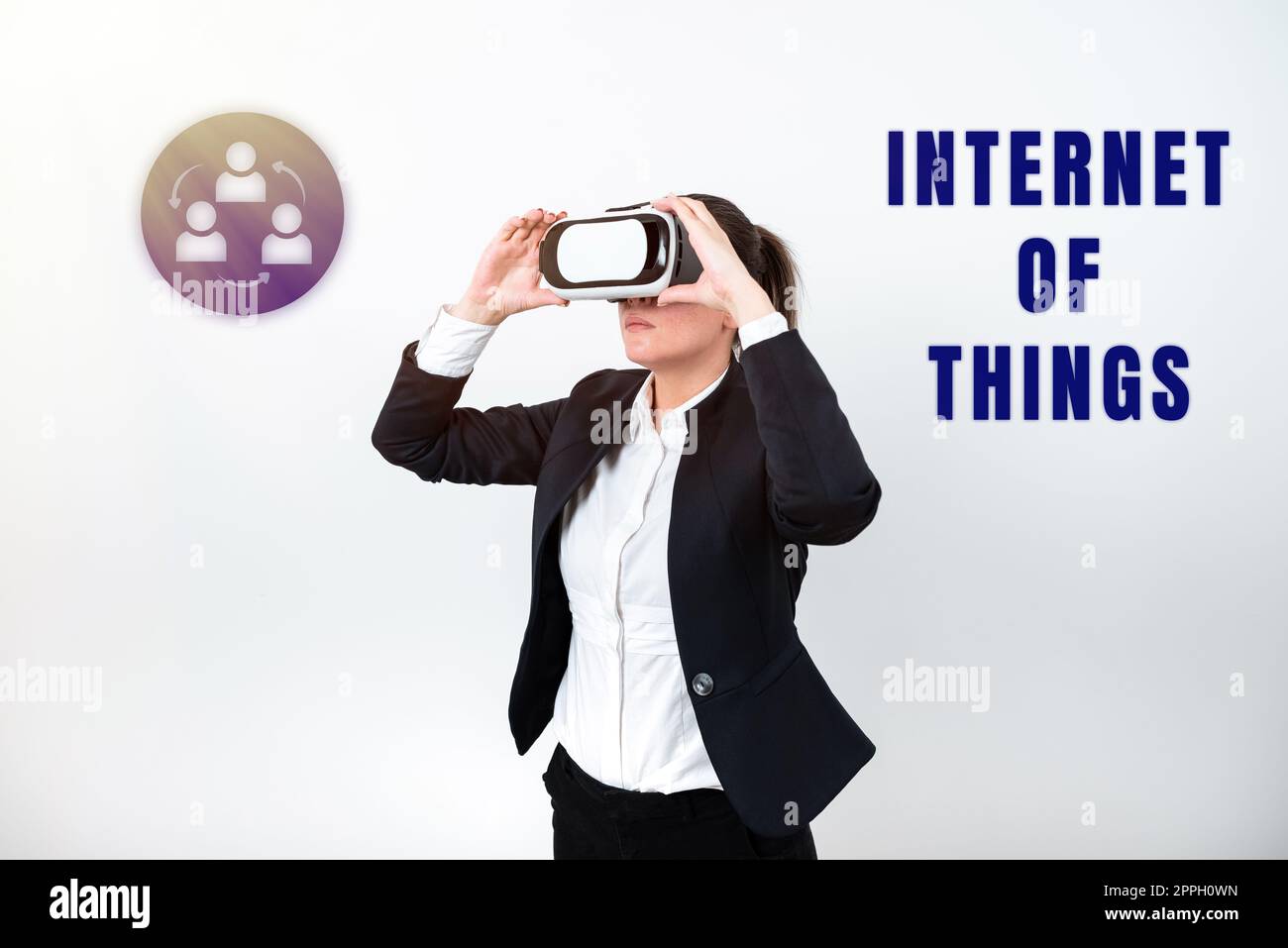 Handgeschriebener Text Internet of Things. Konzept bedeutet Innovation Globalisierung Digitale Elektronik Konnektivität Stockfoto