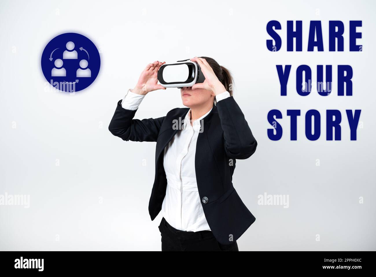 Text mit Inspiration Teilen Sie Ihre Geschichte. Internet Concept Experience Storytelling Nostalgie Gedanken Erinnerung Persönlich Stockfoto